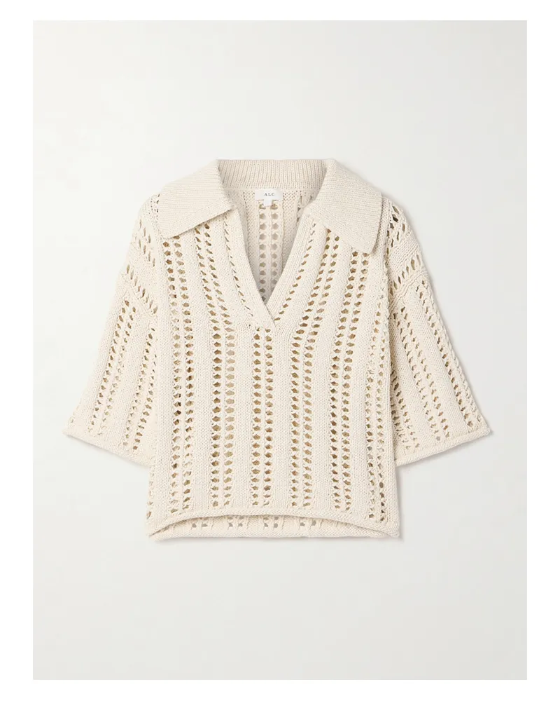A.L.C. Emil Verkürztes Oberteil Aus Baumwolle In Lochstrick - Elfenbein Elfenbein