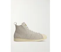 Wales Bonner Superstar Hi Sneakers Aus Veloursleder Mit Perforationen - Creme