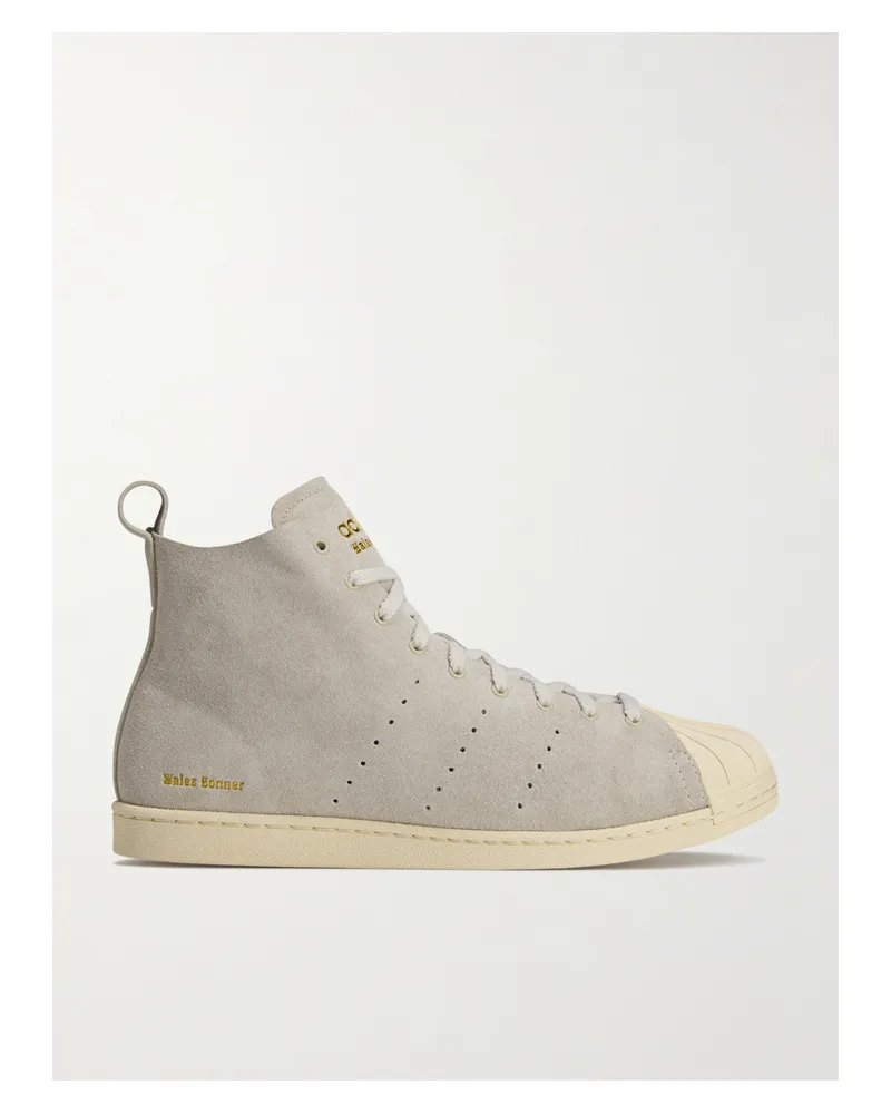 adidas Wales Bonner Superstar Hi Sneakers Aus Veloursleder Mit Perforationen - Creme Creme