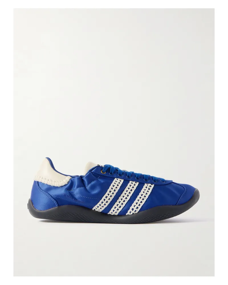adidas Wales Bonner Karintha Sneakers Aus Satin Mit Besätzen Aus Leder Und Häkelmaterial - Blau Blau