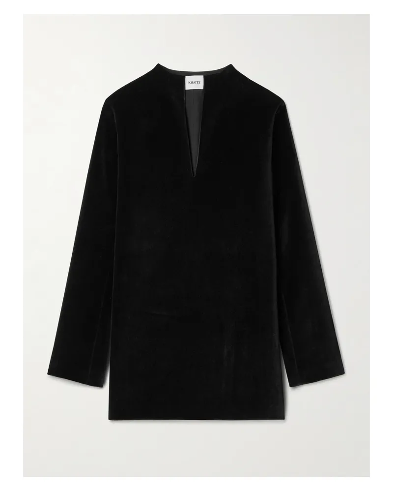KHAITE Aleena Velvet Mini Dress - Black Black