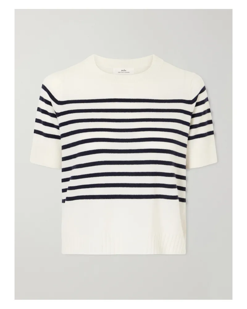 arch4 Dorian Striped Cashmere Sweater - Ivory Ivory