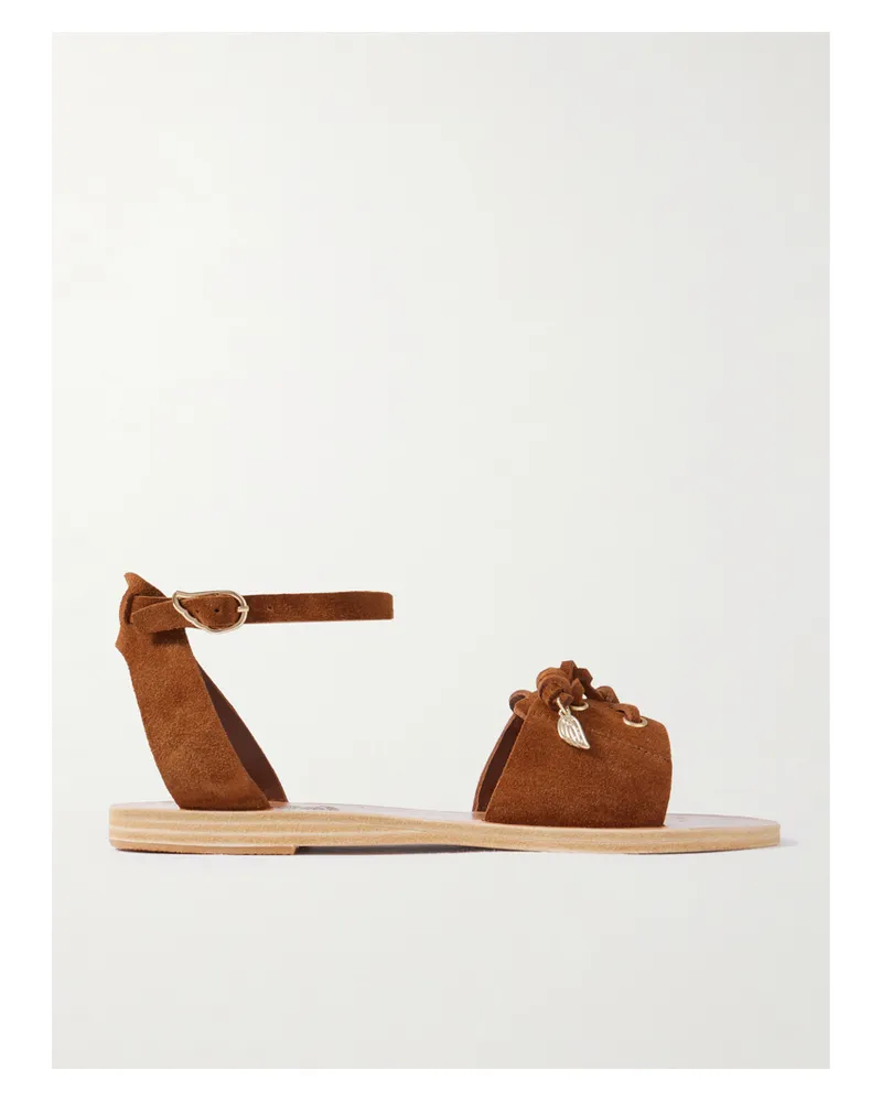 Ancient Greek Sandals Sentina Lace-up Suede Sandals - Brown Brown