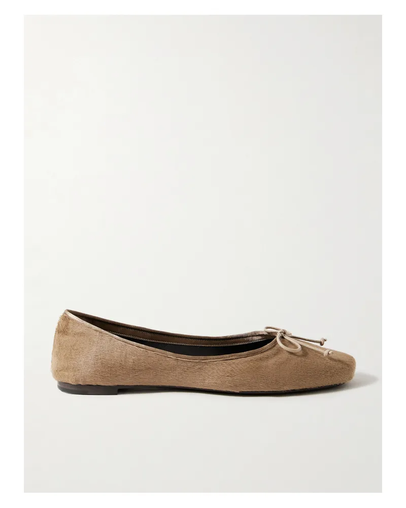 KHAITE Charlotte Calf Hair Ballet Flats - Neutrals Neutrals