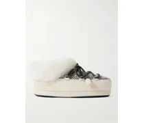 Guest In Residence Evx Chalet Woven And Suede Mules - White