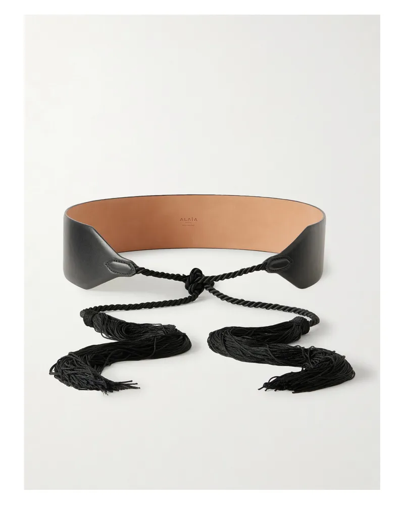 Alaïa Bindegürtel Aus Leder Und Satin Mit Troddeln - Schwarz Schwarz