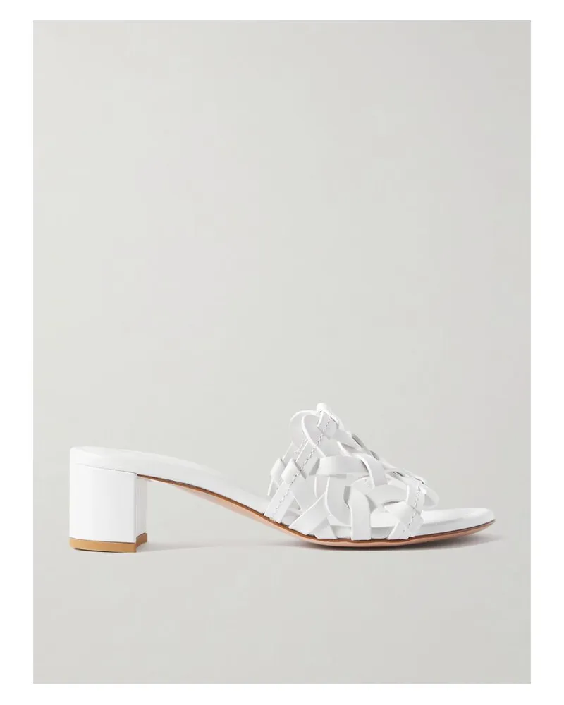 Gianvito Rossi Amalfi 45 Sandalen Aus Geflochtenem Leder - Weiß Weiß