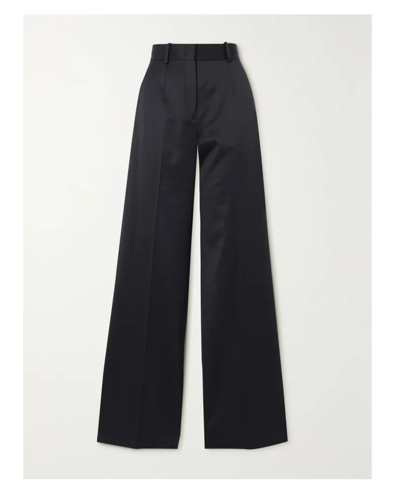 Another Tomorrow Net Sustain Hose Mit Weitem Bein Aus Einer Merinowollmischung - Blau Blau