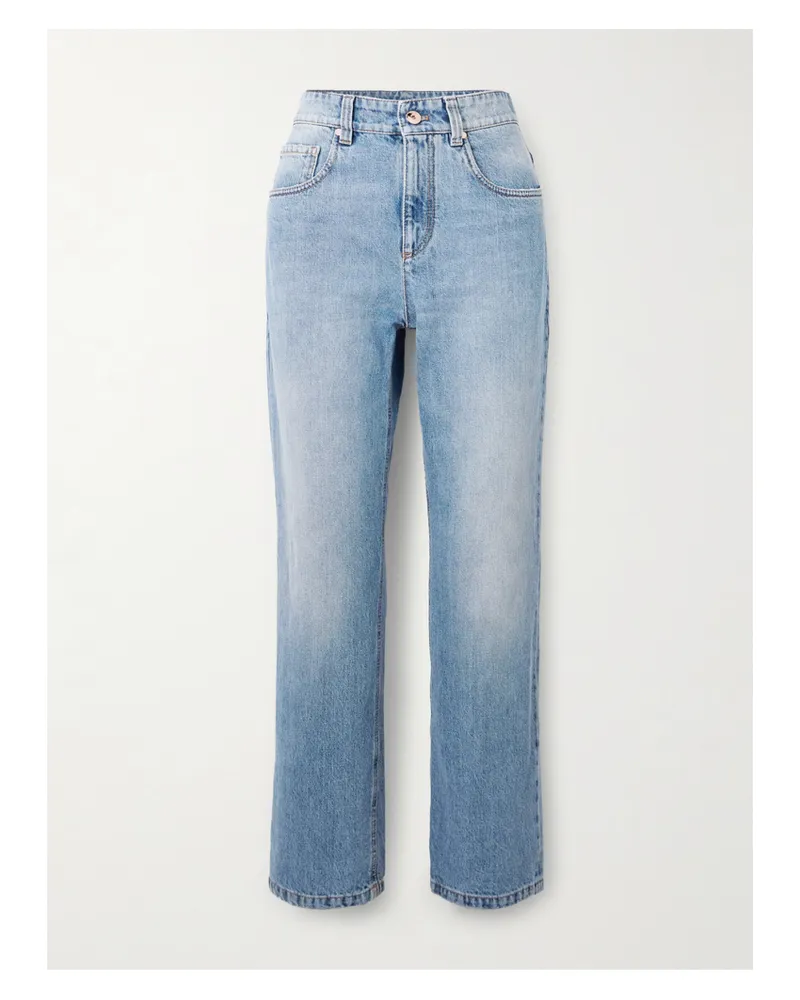 Brunello Cucinelli Verkürzte Jeans Mit Geradem Bein Und Verzierungen - Blau Blau
