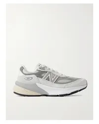 New Balance 990v6 Sneakers aus Veloursleder und Mesh Weiß