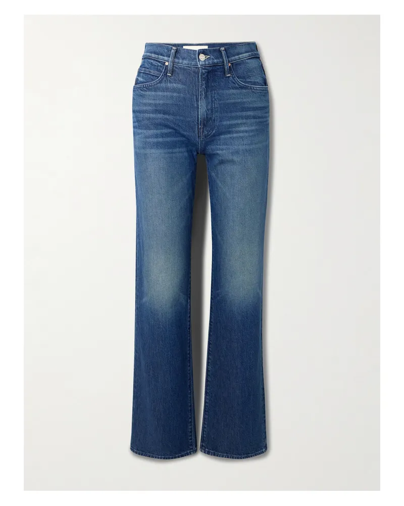 Mother The Kick It High-rise Straight-leg Jeans - Blue Blue