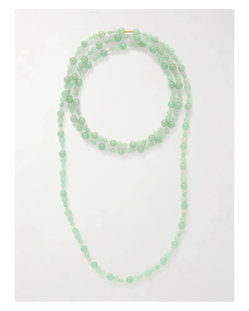 Jennifer Behr Veda Gold-tone Aventurine Necklace - Green Green
