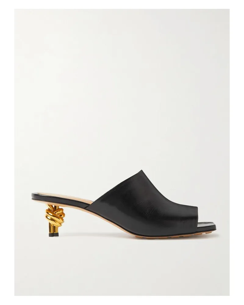 Bottega Veneta Knot Mules Aus Leder - Schwarz Schwarz
