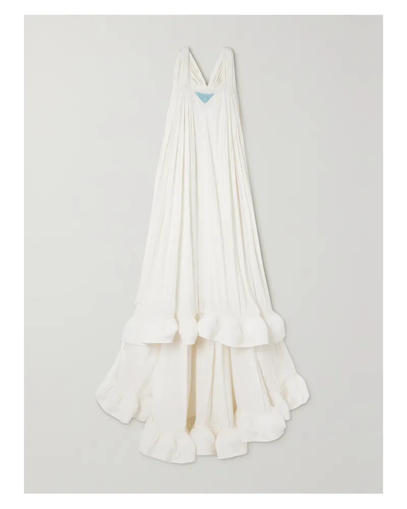 Lanvin Robe Aus Chiffon Mit Rüschen - Wollweiß Wollweiß
