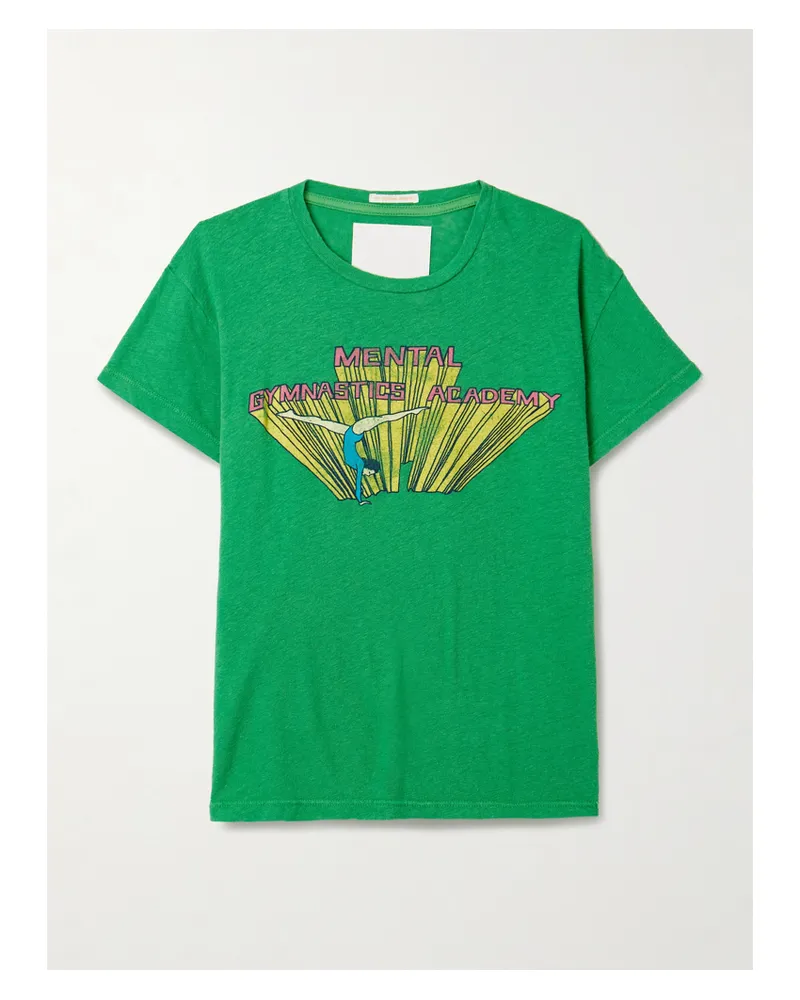 Mother The Sinful T-shirt Aus Einer Baumwoll-leinenmischung Mit Print - Grün Grün