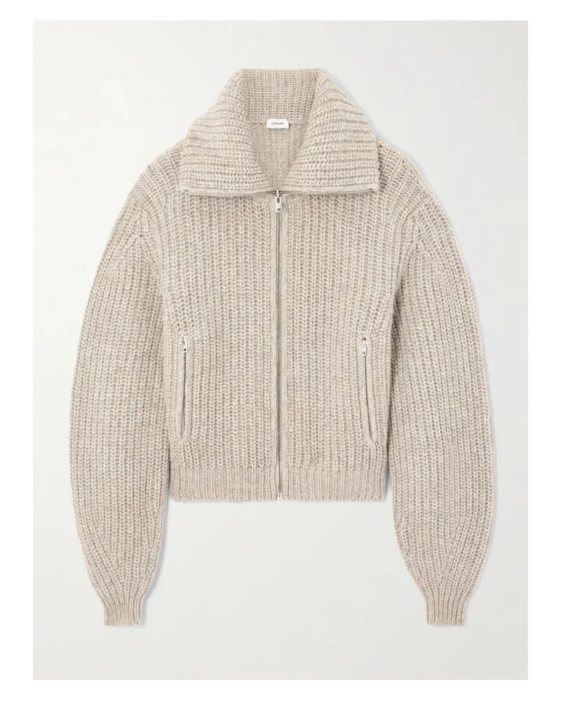 Christophe Lemaire Oversized-cardigan Aus Einer Gerippten Alpaka-yakwollmischung - Neutral Neutral