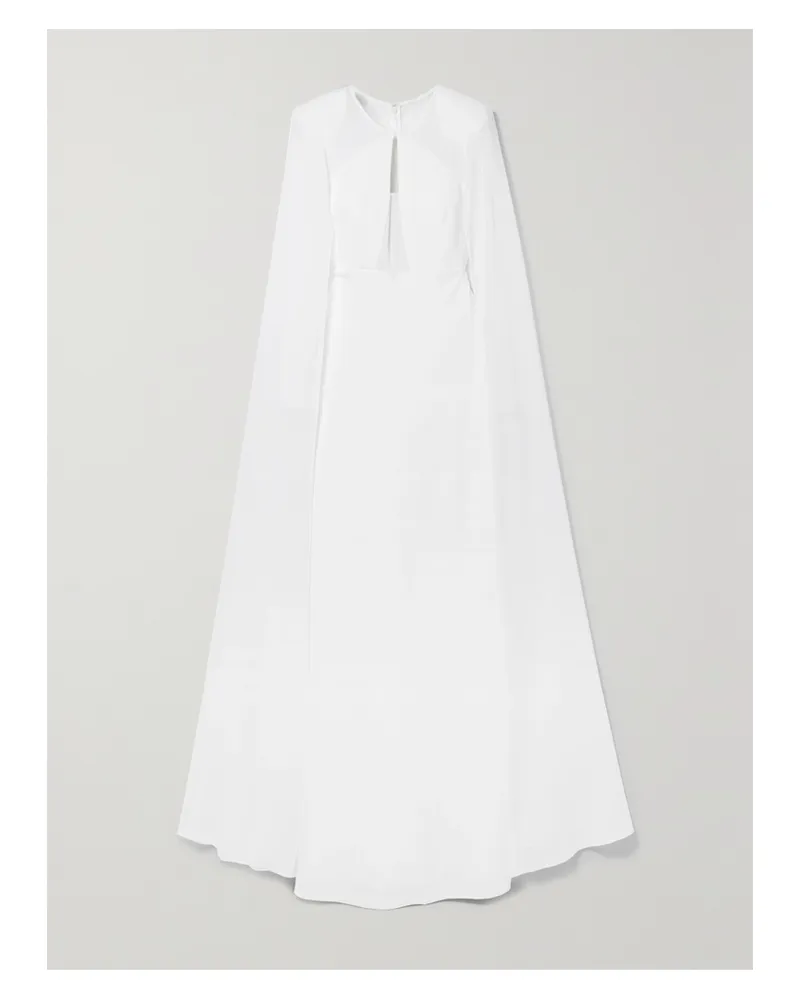 Roland Mouret Robe Aus Stretch-cady Und Chiffon Mit Cape-effekt - Weiß Weiß
