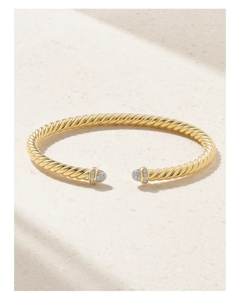 David Yurman Cablespira® Flex 18-karat Gold And Diamond Cuff Gold
