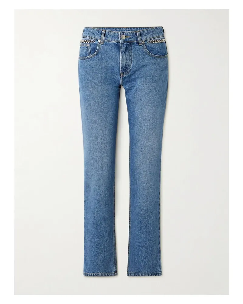 Stella McCartney Net Sustain Falabella Halbhohe Jeans Mit Geradem Bein Und Ketten - Blau Blau