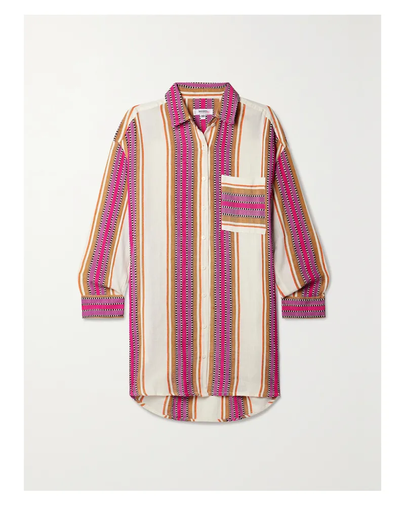 lemlem Net Sustain Mariam Hemd Aus Einer Baumwollmischung Mit Streifen - Creme Creme