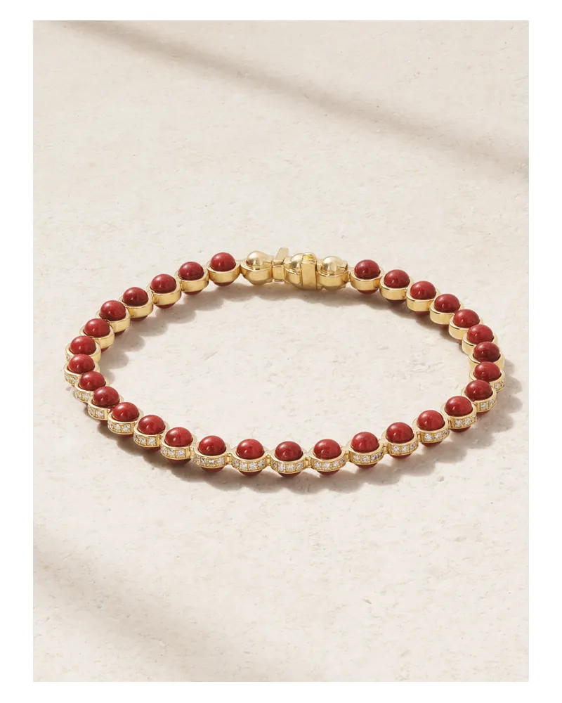 L’Atelier Nawbar The Atom Armband Aus 18 Karat Gold Mit Diamanten Und Emaille - Burgunder Burgunder