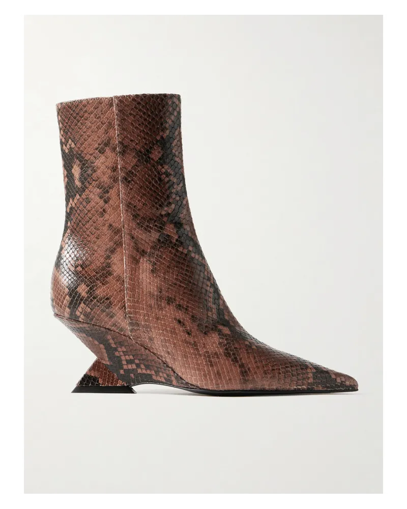 ATTICO Cheope Ankle Boots aus Leder Animal-print