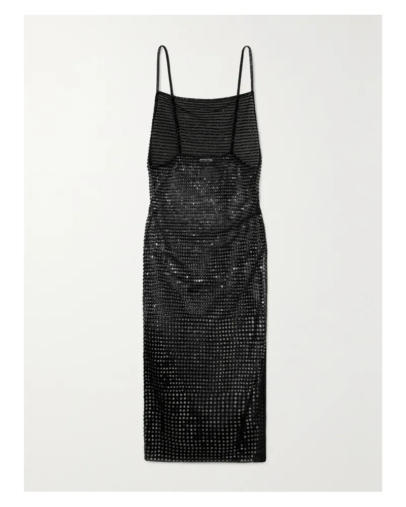 BODE Crescendo Rückenfreies Midikleid Aus Mesh Mit Pailletten - Schwarz Schwarz