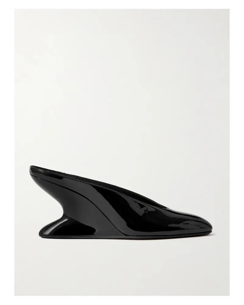 Alaïa Patent-leather Wedge Mules - Black Black