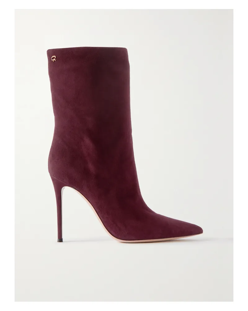 Gianvito Rossi 105 Ankle Boots Aus Veloursleder - Burgunder Burgunder