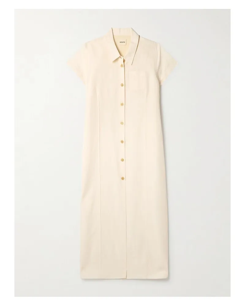 KHAITE Effy Maxi-hemdblusenkleid Aus Organza Aus Einer Seiden-baumwollmischung - Creme Creme