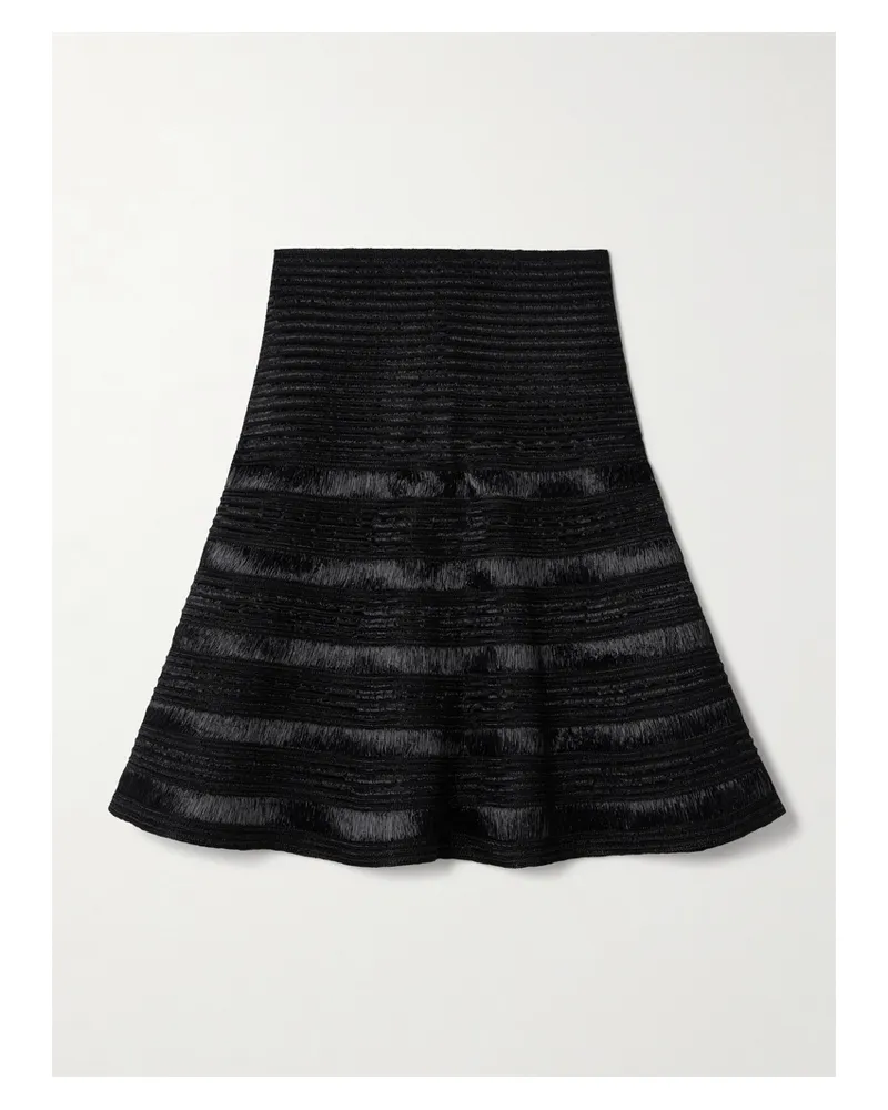 Alaïa Ribbed-knit Mini Skirt - Black Black