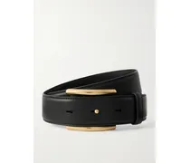 Embellished Leather Waist Belt - Black
