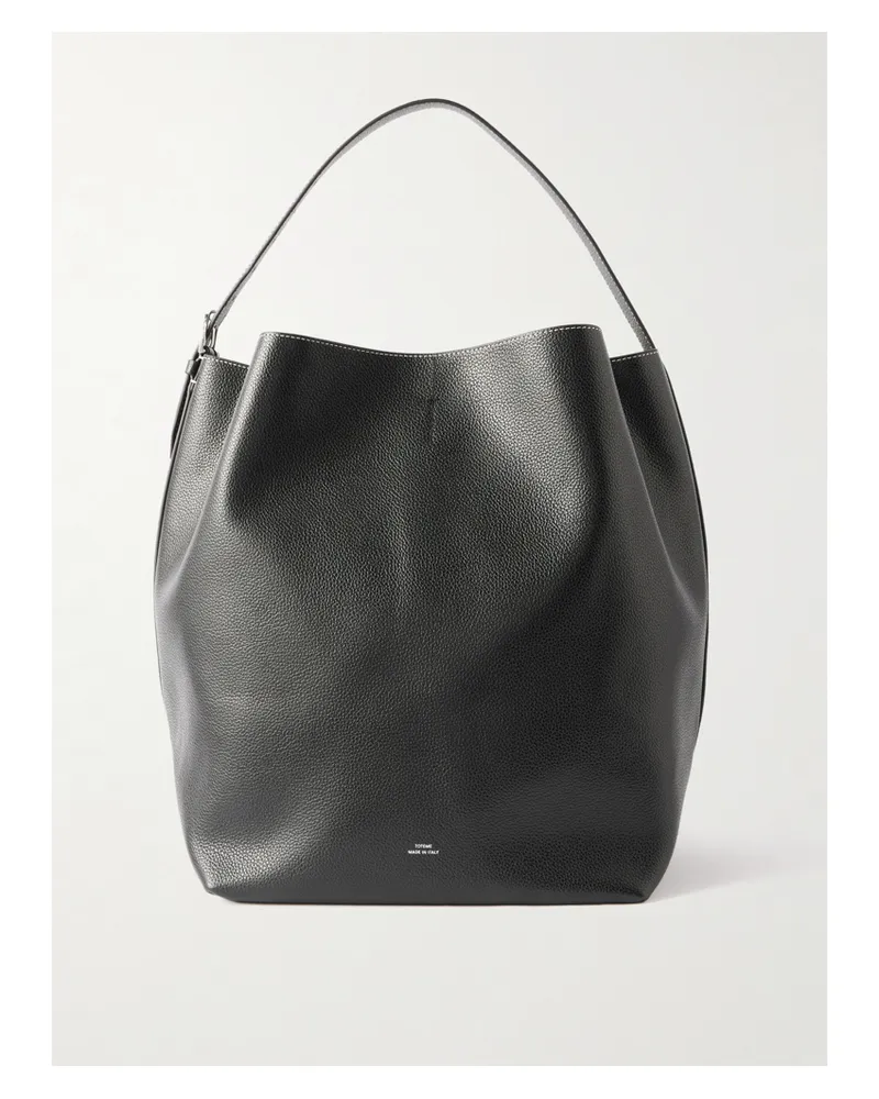 Totême Textured-leather Tote - Black Black