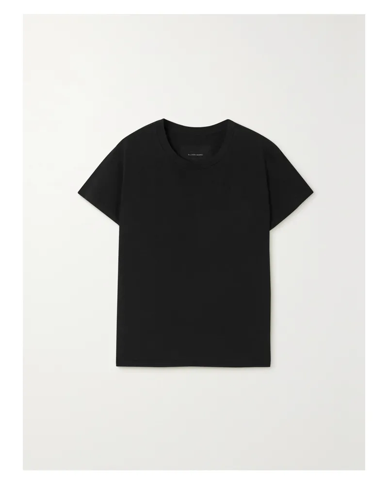 Nili Lotan Brady Distressed Cotton-jersey T-shirt - Black Black