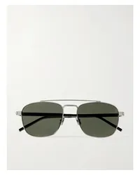 Saint Laurent Pilotensonnenbrille aus Azetat Silber