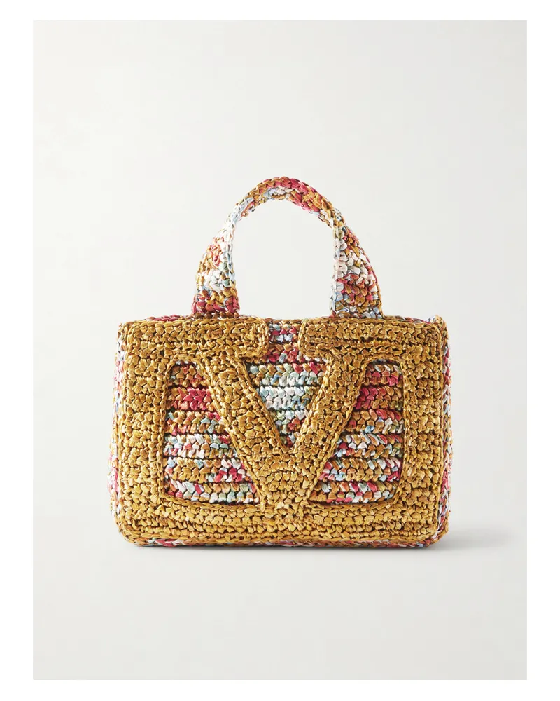 Valentino Garavani Viva Superstar Small Raffia Shoulder Bag - Multi Multi