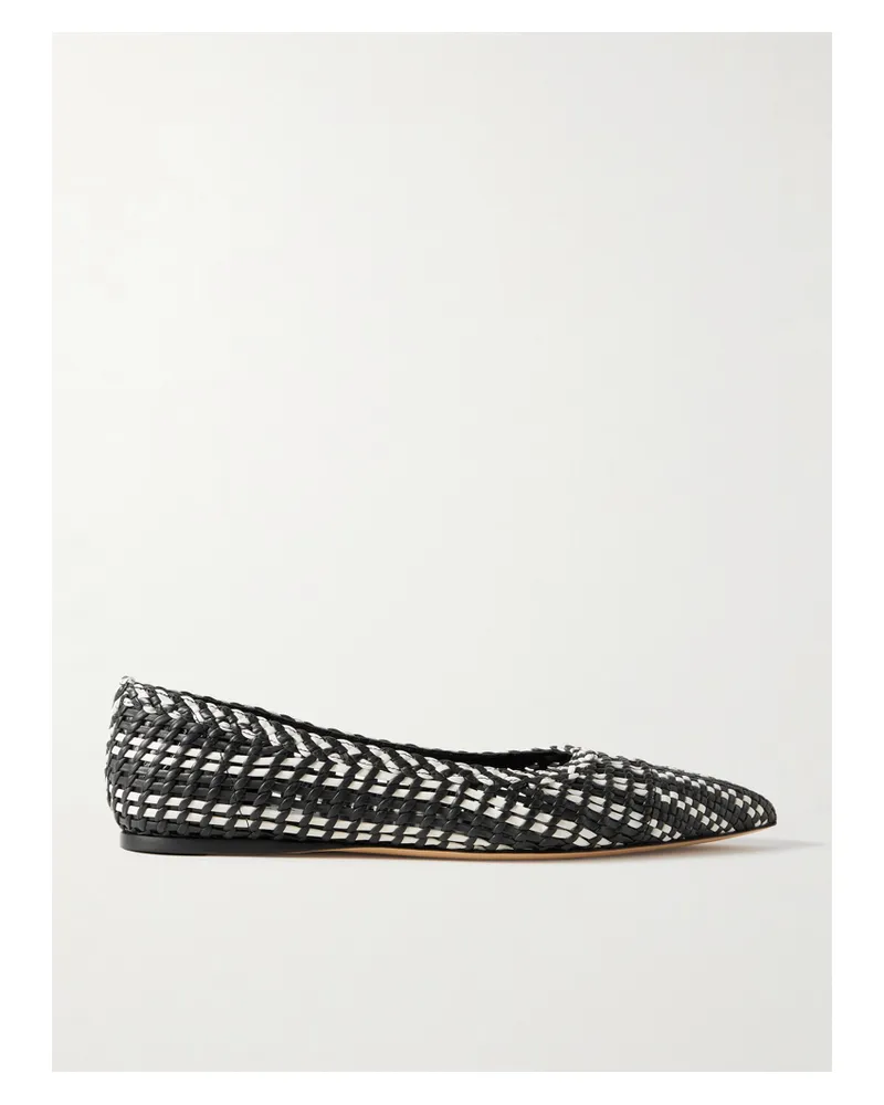Gabriela Hearst Aurora Ballerinas Aus Zweifarbigem Geflochtenem Leder - Schwarz Schwarz