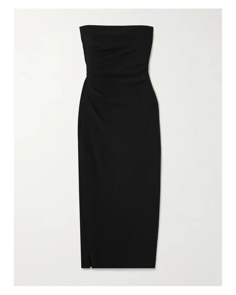 Proenza Schouler Shira Trägerloses Midikleid Aus Crêpe Mit Raffungen - Schwarz Schwarz