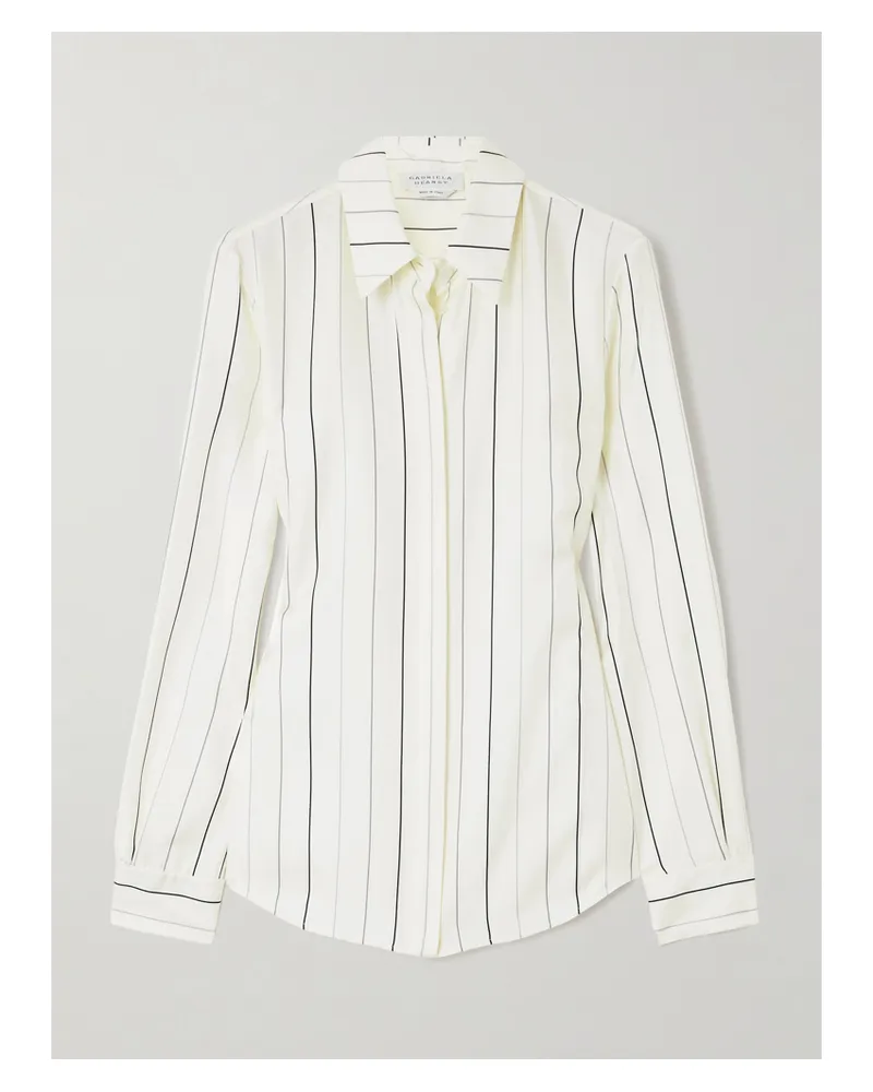 Gabriela Hearst Henri Hemd Aus Seiden-twill Mit Nadelstreifen - Elfenbein Elfenbein