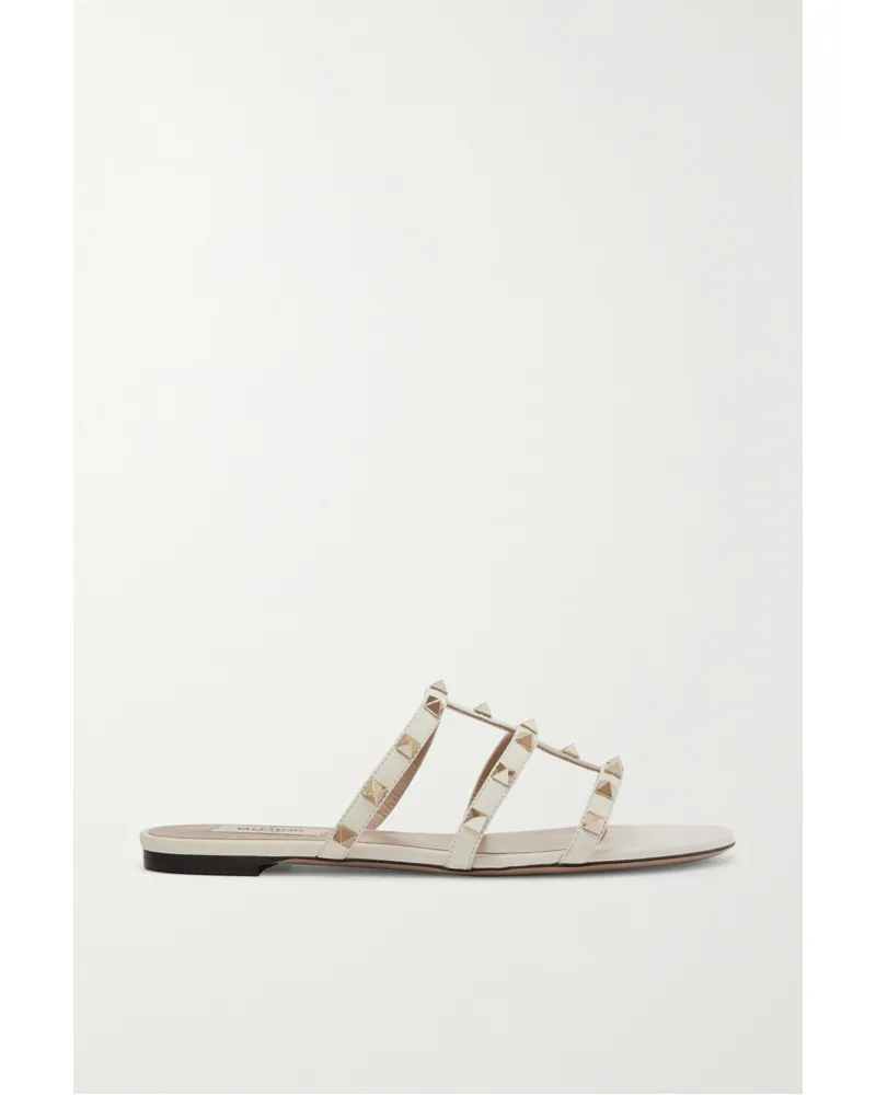 Valentino Garavani Rockstud Sandalen aus Leder Elfenbein