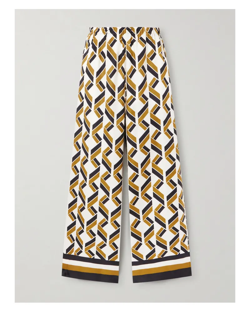 Eres Tube Hose Mit Weitem Bein Aus Bedrucktem Seiden-twill - Mehrfarbig Mehrfarbig