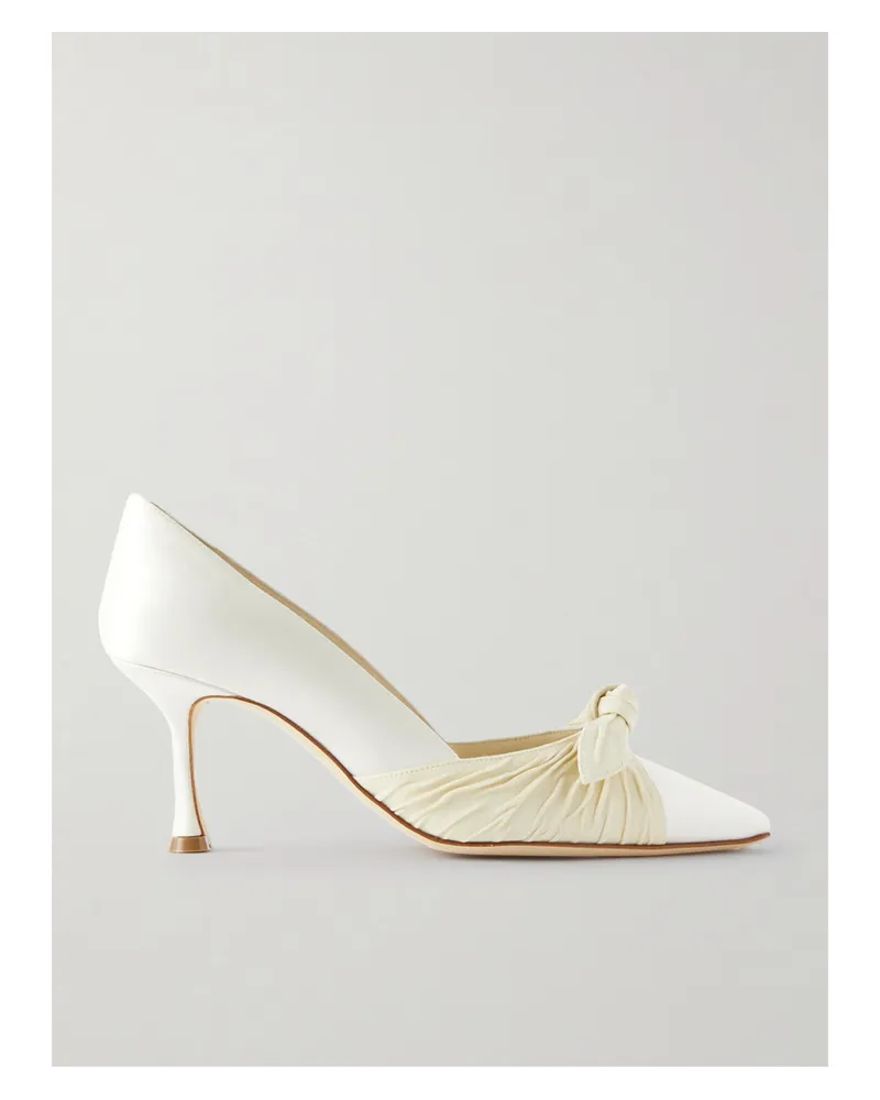 Manolo Blahnik Terka 70 Pumps aus Satin Creme