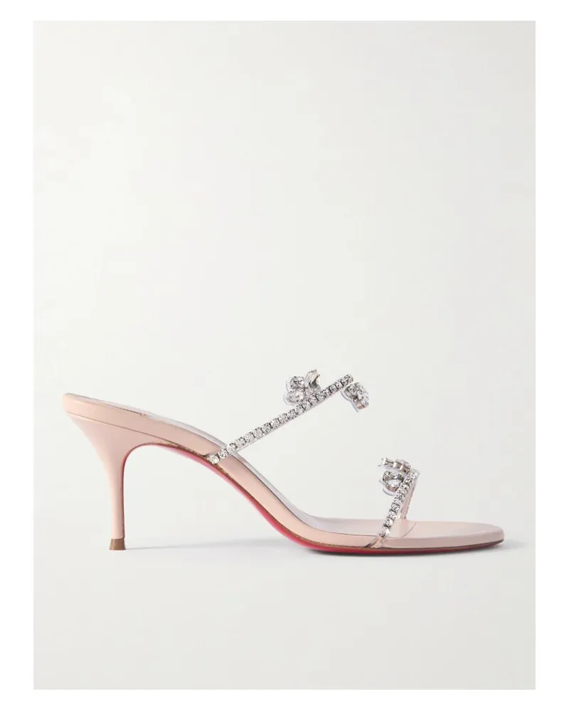 Christian Louboutin Just Queen 70 Mules Aus Pvc Mit Kristallen - Silber Silber