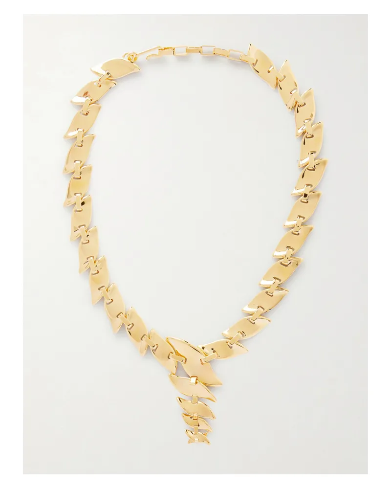 KHAITE Leaf Gold-plated Necklace Gold