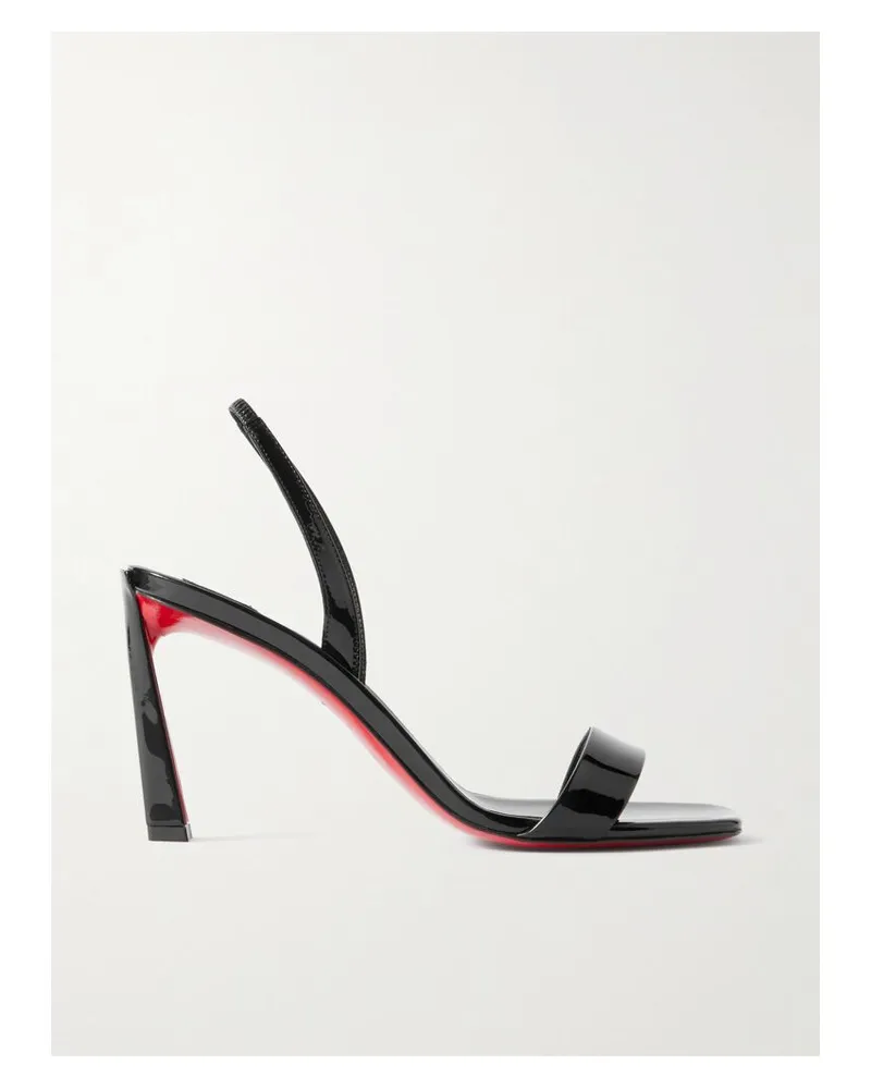 Christian Louboutin O Condora 85 Slingback-sandalen Aus Lackleder - Schwarz Schwarz