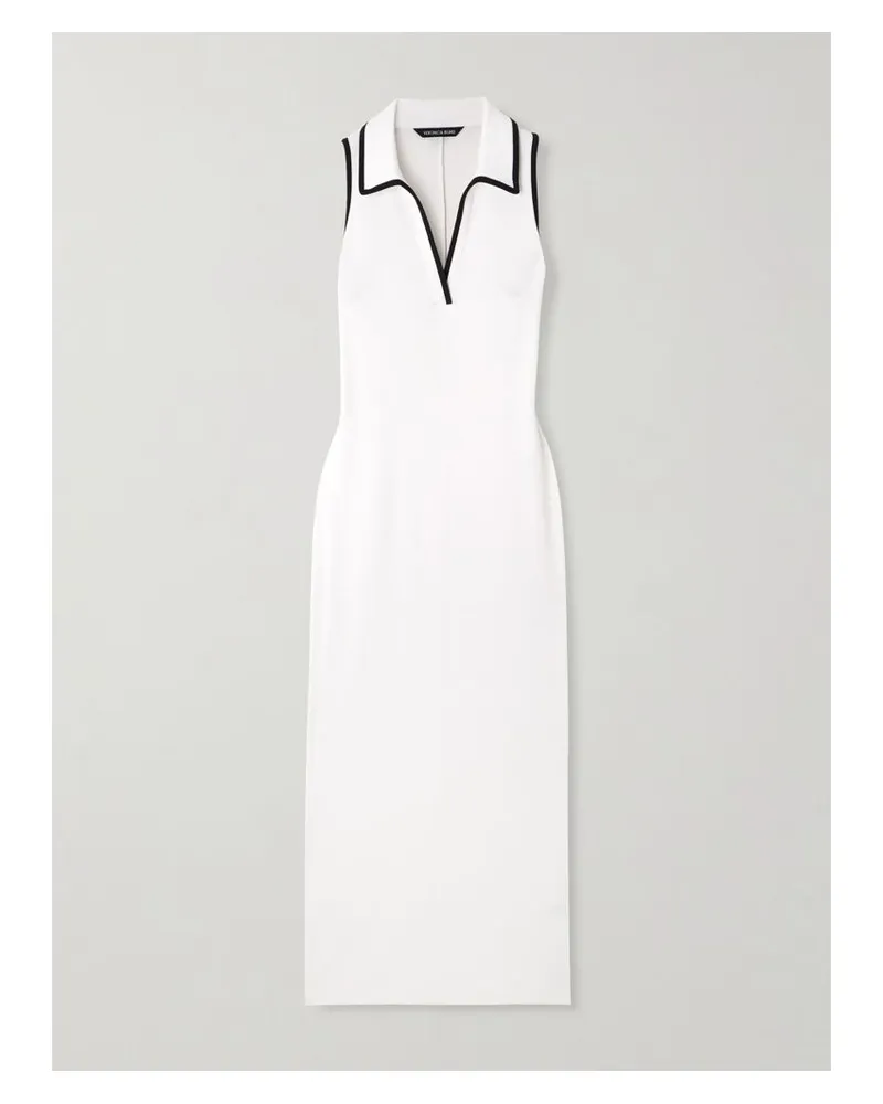 Veronica Beard Darien Midikleid Aus Gerippter Stretch-pima-baumwolle - Weiß Weiß