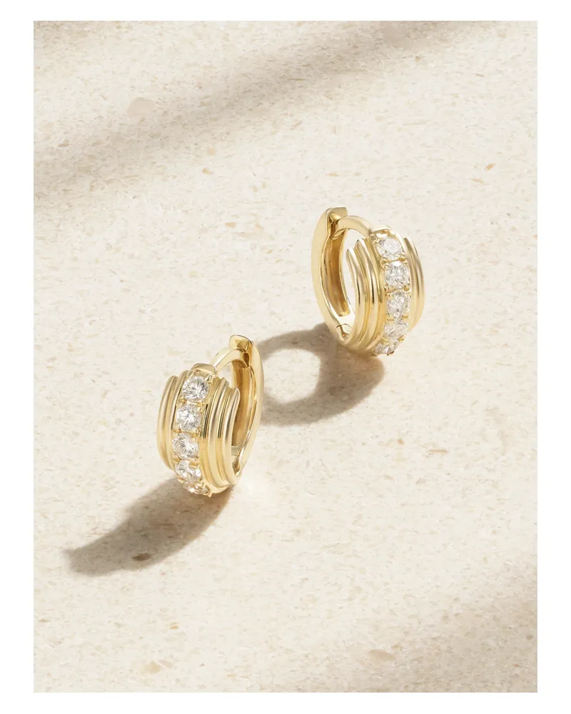 Stone & Strand Boulevard Creolen Aus 14 Karat Gold Mit Diamanten Gold