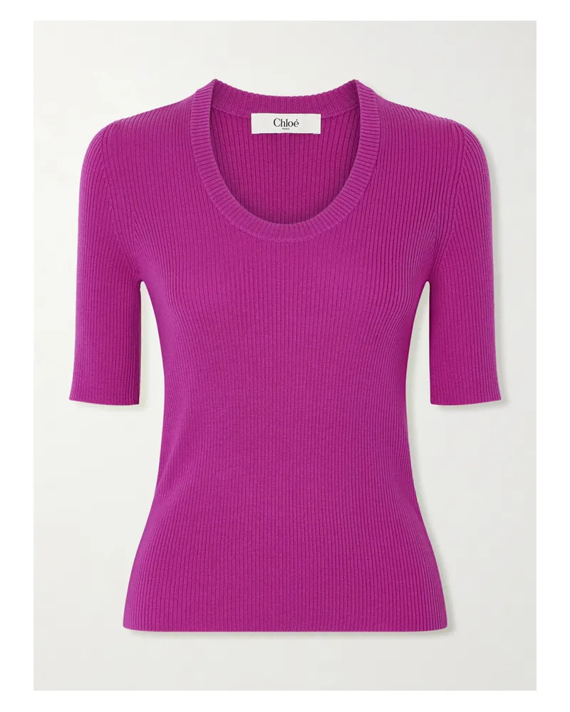 Chloé Oberteil Aus Gerippter Wolle - Pink Pink