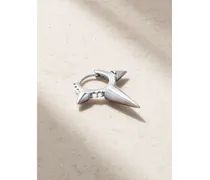 Eternity 6,5 Mm Creole Aus 18 Karat Weißgold Mit Diamanten - Silber