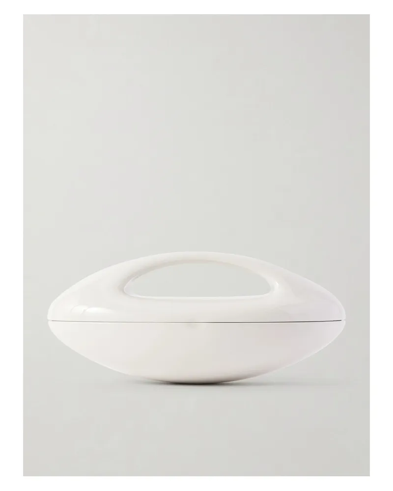 Alaïa Sculptural Minaudiere Resin Clutch - White White